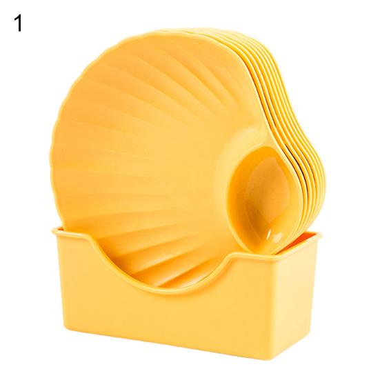 8 sztuk/zestaw kreatywne naczynia kuchenne do układania w stos 2 sekcja talerz na przekąski plastikowe niezniszczalne naczynie deserowe artykuły gospodarstwa domowego