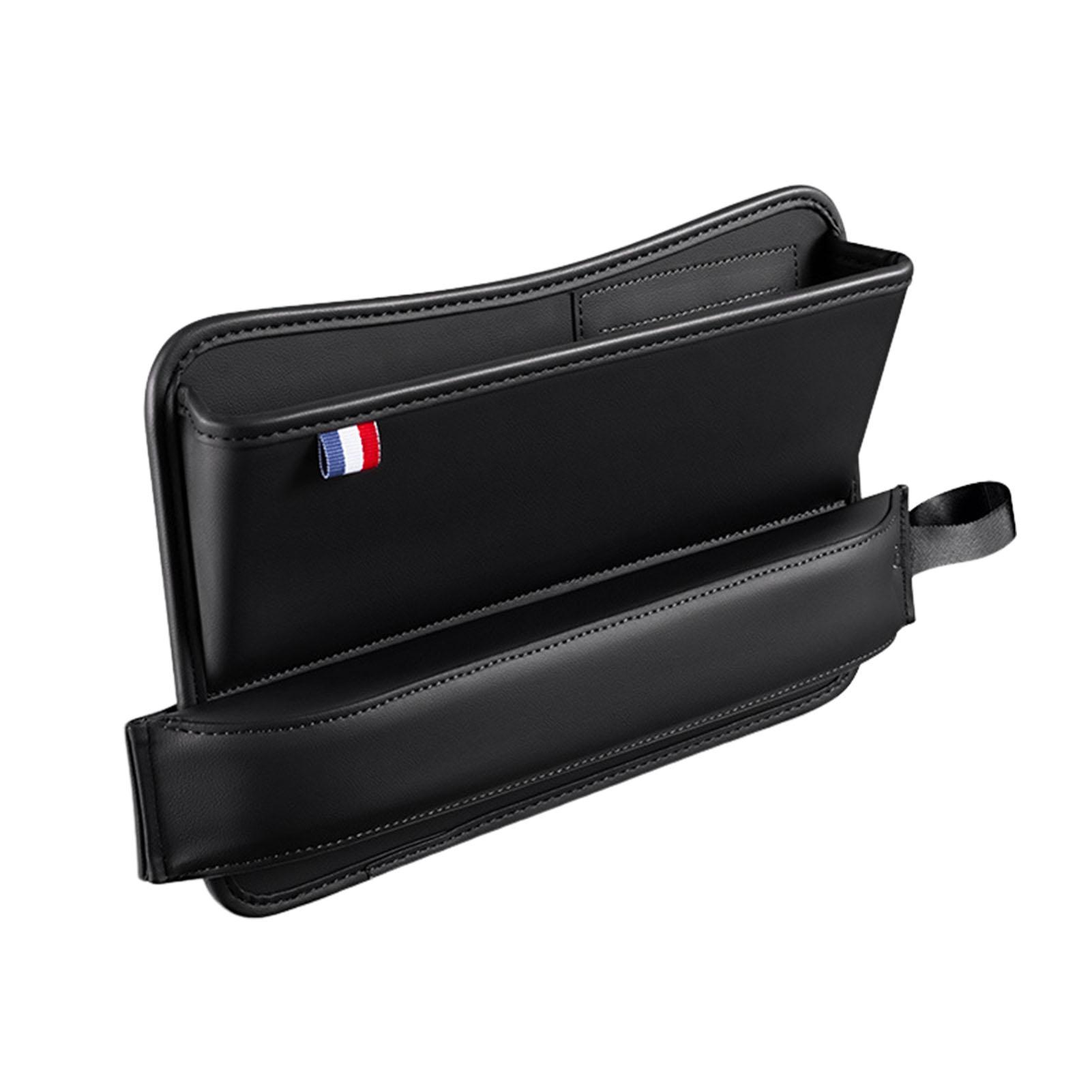 

Ящик для хранения в слот для автомобильного сиденья из искусственной кожи, затычка для зазоров, органайзер для держателя телефона в щель, украшение интерьера чёрный