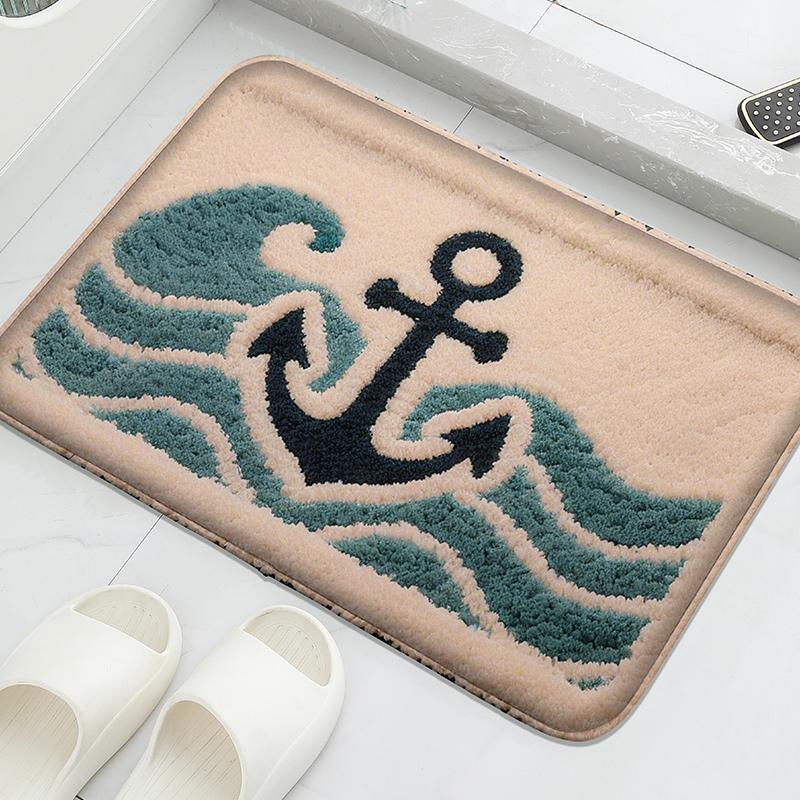Sommer-Badezimmer-Fußmatte am Meer, saugfähige Fußmatte für die Badewanne, kleiner Teppich für die Duschkabine, Badezimmer-Türvorleger, maschinenwaschbar