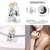 Classic Crown 26 Letters A-Z Copper Charms Fitoriginal Bracelets Diy Jewelry Making For Women Gift