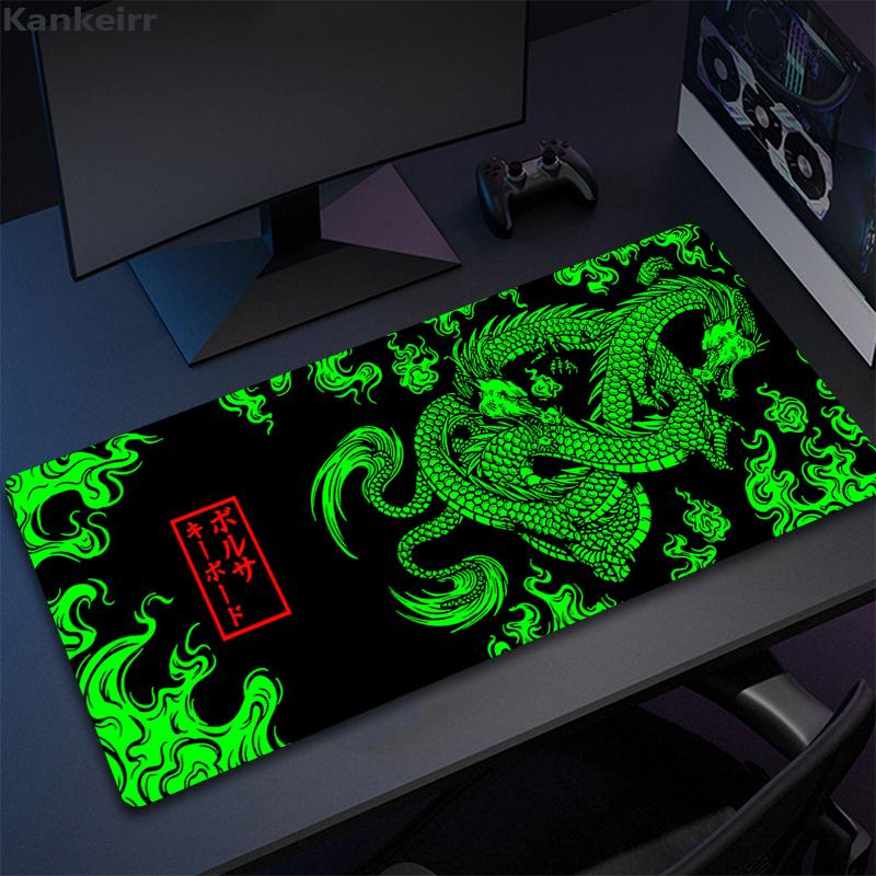 Japanese Dragon Large Gaming Mousepad XXL Keyboard Gamer Mouse Pad on The Table Speed Desk Mat Anime X Yellow Mouse Mats