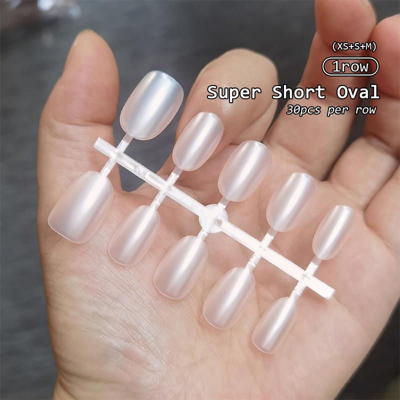30Pcs Minimalist French Nail Tip Fake Nail Fashion Wearable False Nails Simple Full Cover Press on Nails DIY Wear Nail Tool