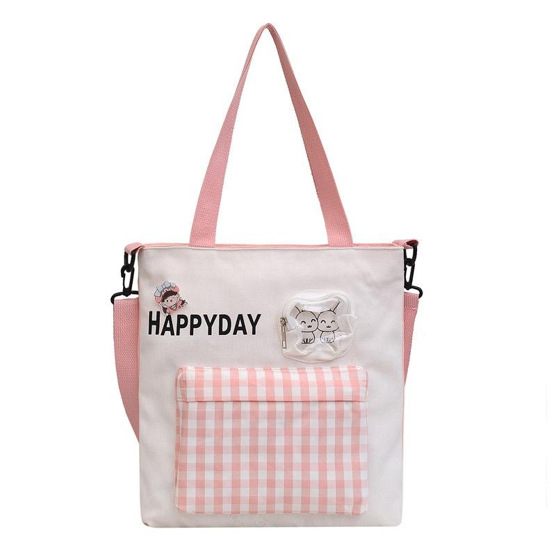 Plaid tutoring bag, new women's bag, trendy and fashionable, large-capacity single-piece messenger bag.