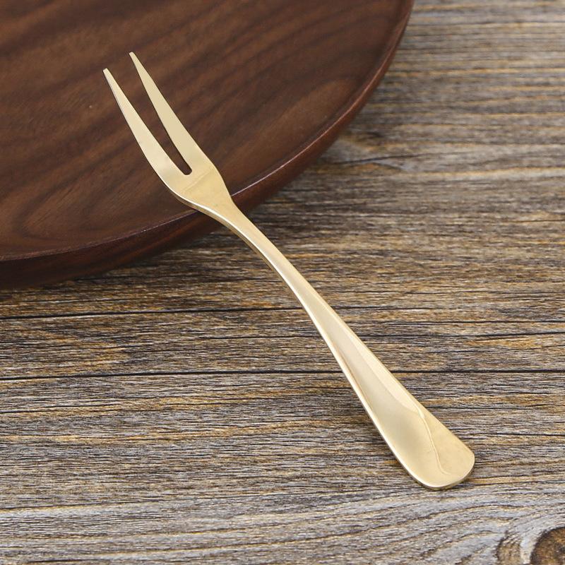 

Потовщена легка ручка Латунний посуд Виделка для стейка Західна виделка Виделка для фруктів Готельний побутовий посуд обробка лазером