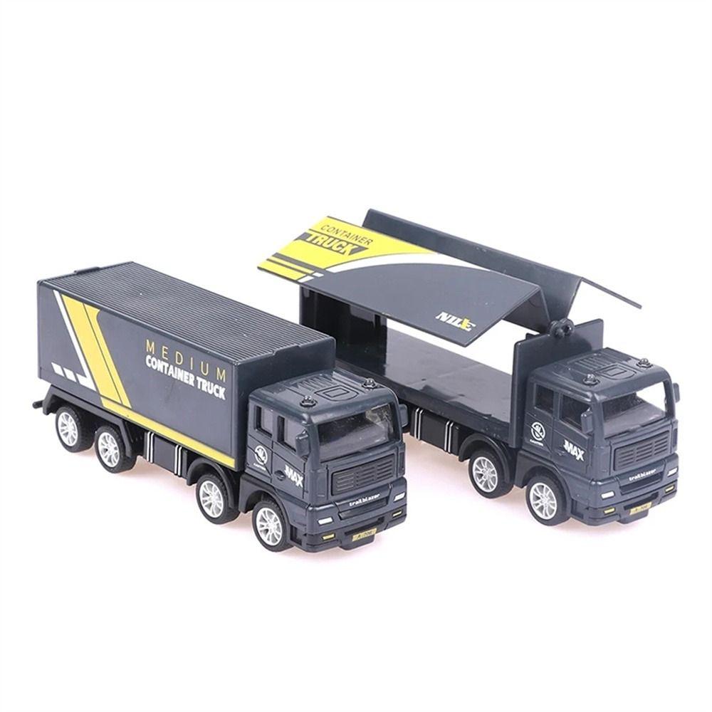 Truck Container Simulated Truck Toy Transporter Car Model Toys Pull Back Car  Boy Gift