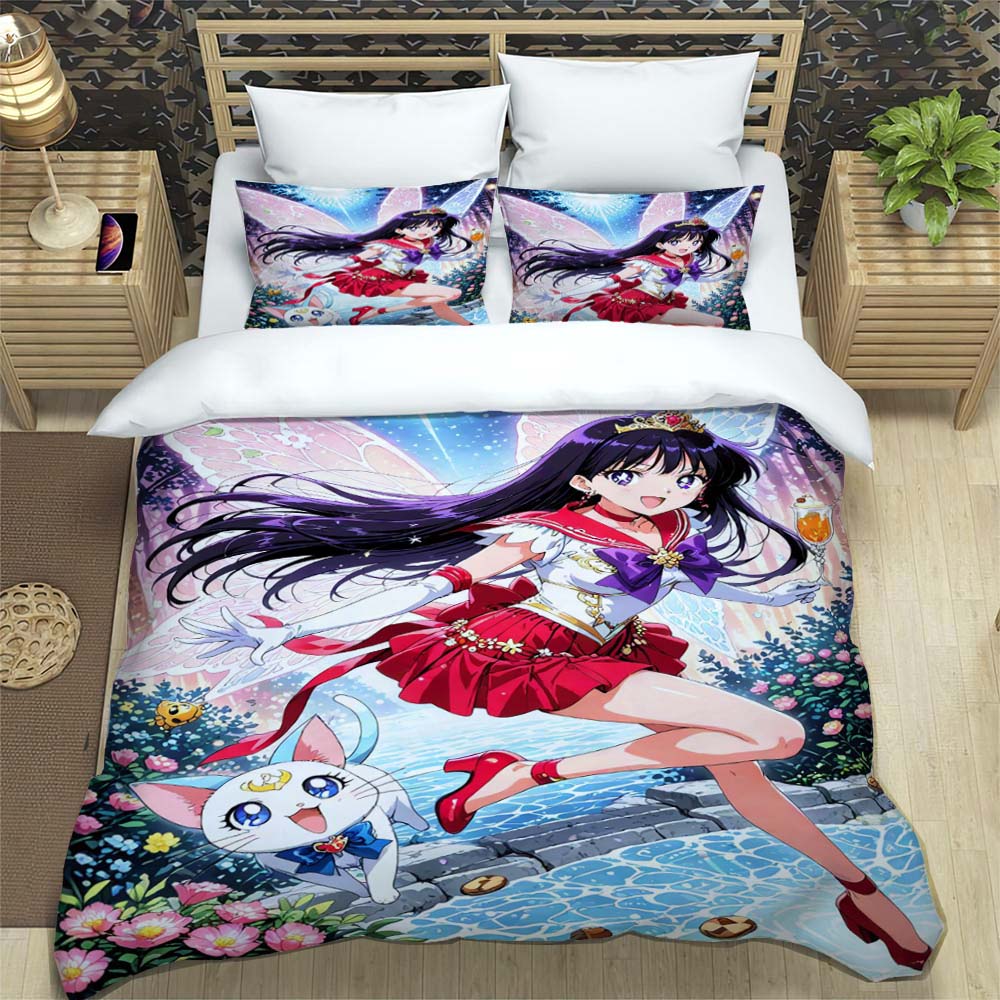 Neue Kawaii Sailor Moon Weiche und Bequeme Bettbezug, Kinderbettwäsche Set Geschenk, Extragroß, Mehrere Größen Verfügbar.