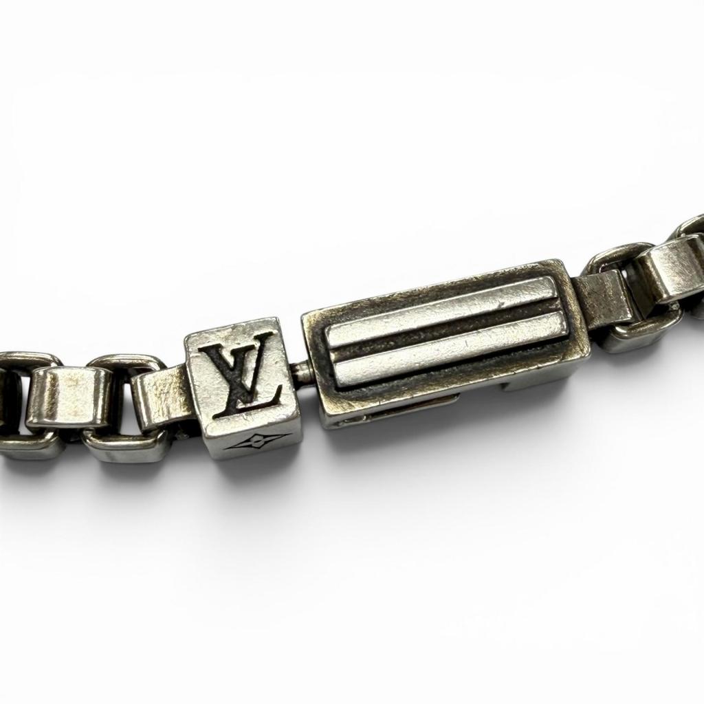 Great LOUIS VUITTON Bracelet LV Tailor Silver AG925 Mens L M1149L Used