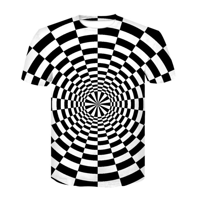 Men's 3d Digital Printed Checks T-shirts Summer Fashion Short Sleeve Tops For Effortless Style