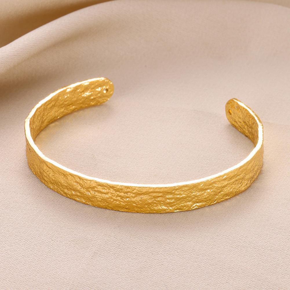 Gold Color Dainty Flowers Open Cuff Bangle Stainless Steel Bracelet For Women Wedding Party Vacation Jewelry Accessories Gifts
