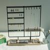 Jewelry Display Rack Earrings Ring Necklace Watch Jewelry Shelf Organizer Bracelet Stand Holder Hooks Storage with Jewelry Tray