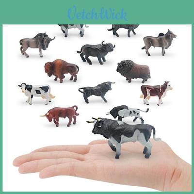 Wildlife Dier Miniature Koe Model Set Met Pvc Materiaal Voor Kinderen Educatief Spel
