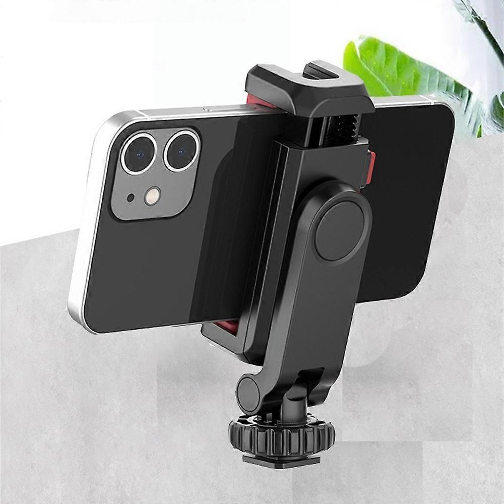 1/2Pcs Multi-functional Phone Holder Clamp Phone Tripod Mount Rotatable with Dual Cold Shoe Mounts for Smartphone Vlog