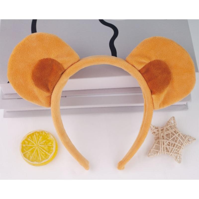 Monkey Ear Headband Tail Bowtie, Kids Animal Cosplay Set Halloween Animal Outfit