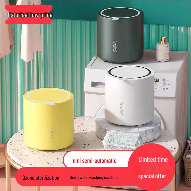 Compact Semi-Automatic Wash & Dry Combo for Baby Clothes, Underwear & Socks - Portable Dorm Laundry Solution