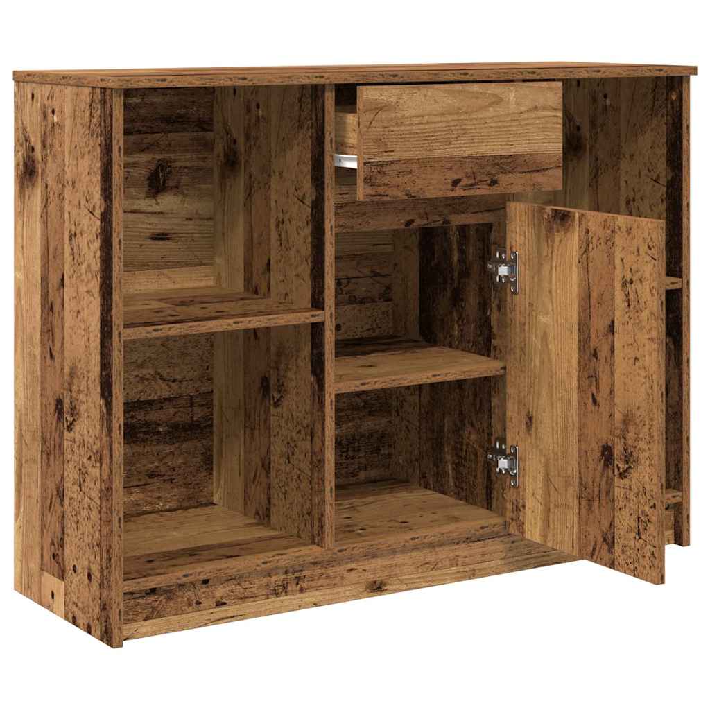 Sideboard with Drawer Rustic Wood Look 101 x 35 x 76 cm Engineered Wood