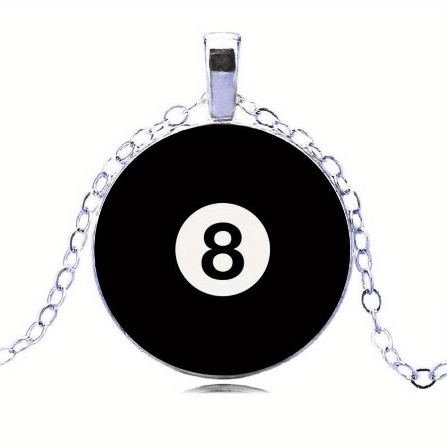 

Модный креативный брелок для бильярдного бассейна, настольный брелок для ключей Lucky Black No.8, стеклянный брелок для ключей, подарок