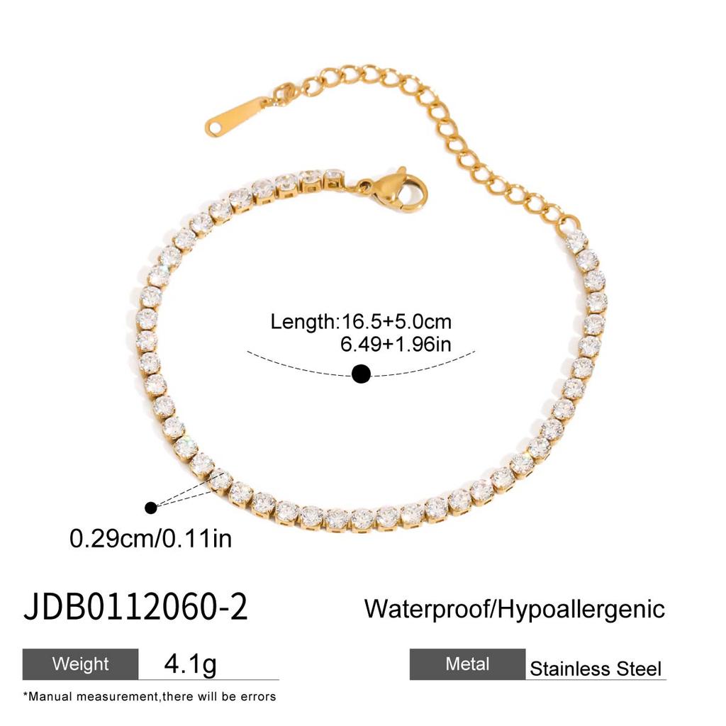 Youthway Stainless Steel Chain Bracelet With Heart-Shaped Zirconia And Gold Color Plating For Women Casual Everyday Jewelry Gift