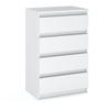 White Chest of Drawers with 4 Drawers 60 CM TV Cabinet Furniture for Living Room Bedroom Loft