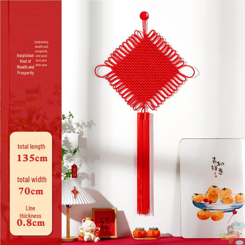 Small Red Chinese Knot Pendant: Good Luck & Wealth Fu Gourd Peace Lover’s Tassel Decoration
