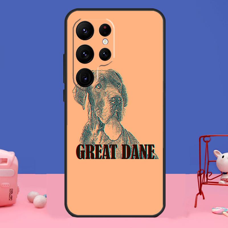Great Dane Dog Case For Samsung Galaxy S23 S24 Ultra S21 S22 Plus Note 20 Note 10 S8 S9 S10 S20 FE Cover