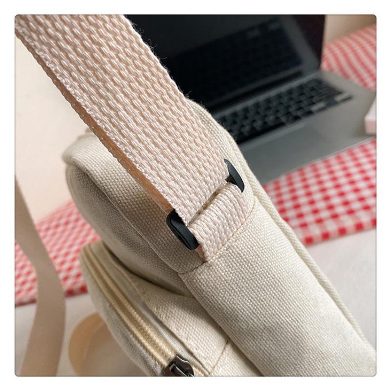 Japonský Harajuku styl kreslená plátěná taška korejská minimalistická crossbody peněženka pro studenty