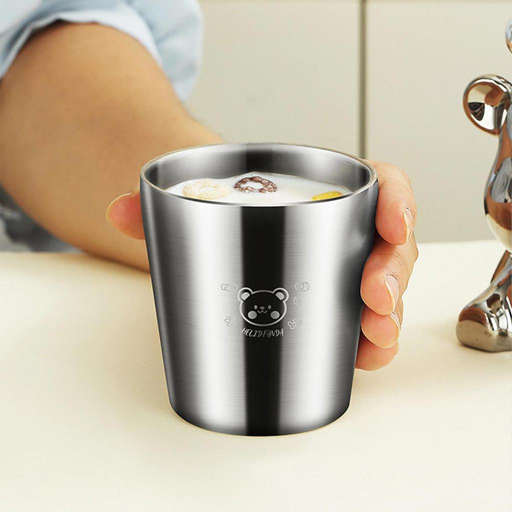 180ml/300ml Double Layer Water Cup Tumbler Durable Anti Scald 304 Stainless Steel Kids Drinking Cup Milk Coffee Cups Drinkware
