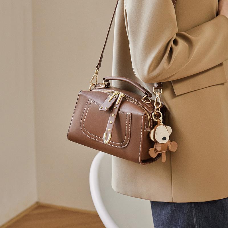 Mrs. Qiao Bag Women 2025 New Crossbody Bag Women's Bag Autumn Winter Boston Shoulder Bag Genuine Leather Handbag Pillow Bag