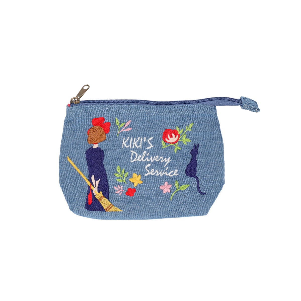 

Studio Ghibli Kiki s Delivery Service Denim Embroidery Series Gusseted Pouch NEW