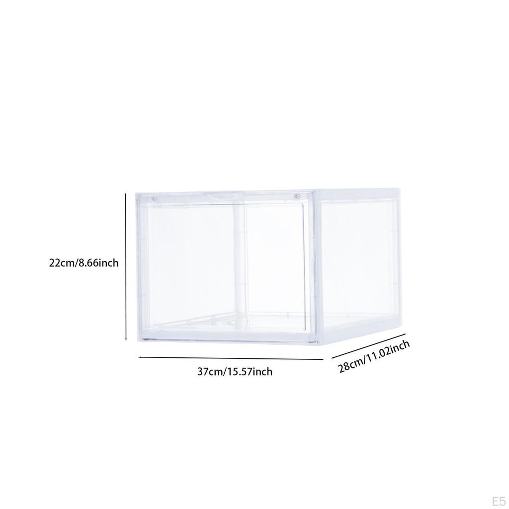 Clear Shoe Storage Organizer Rack Holder with Door Thicken Drawer Organize Unit Display