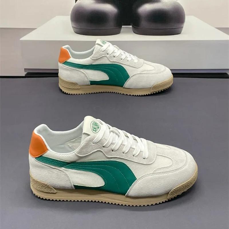 Breathable soft-soled comfortable casual board shoes spring and summer trendy brand versatile thick-soled contrasting color mesh low-top men's shoes