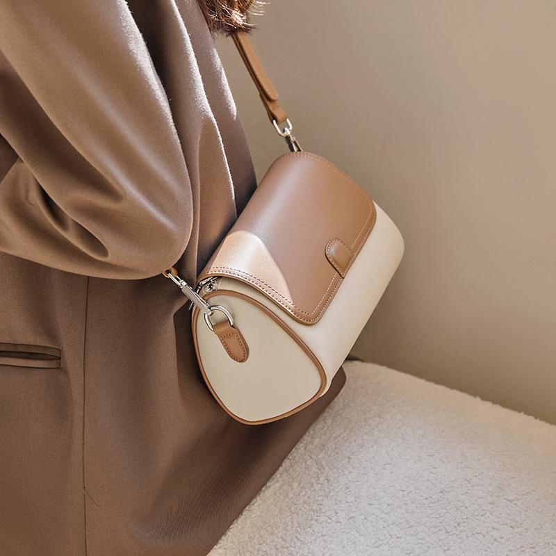 Qiao Lady Bag Women 2025 New Crossbody Bag Women's Bag Versatile Small Bag Fashion Single Shoulder Genuine Leather Cylinder Bag