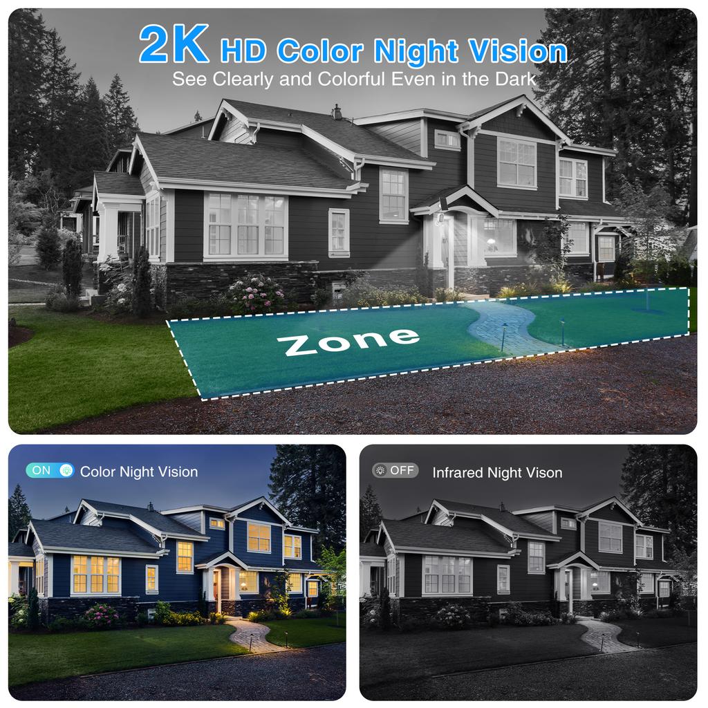 1080P WiFi Camera Solar Outdoor Wireless Battery Powered Bullet Security Camera PIR Motion Alarm Cloud Storage Two Way Audio