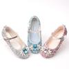 Children's Crystal Princess Shoes New Spring and Autumn Elsa Little Girl's Single Shoes Baby Girls' Leather Shoes