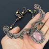 Collier Bijou Quartz Rose Fait Main Design Récent, Collier Pierre Précieuse Enveloppé de Fil de Cuivre 999, Cadeau pour Mère