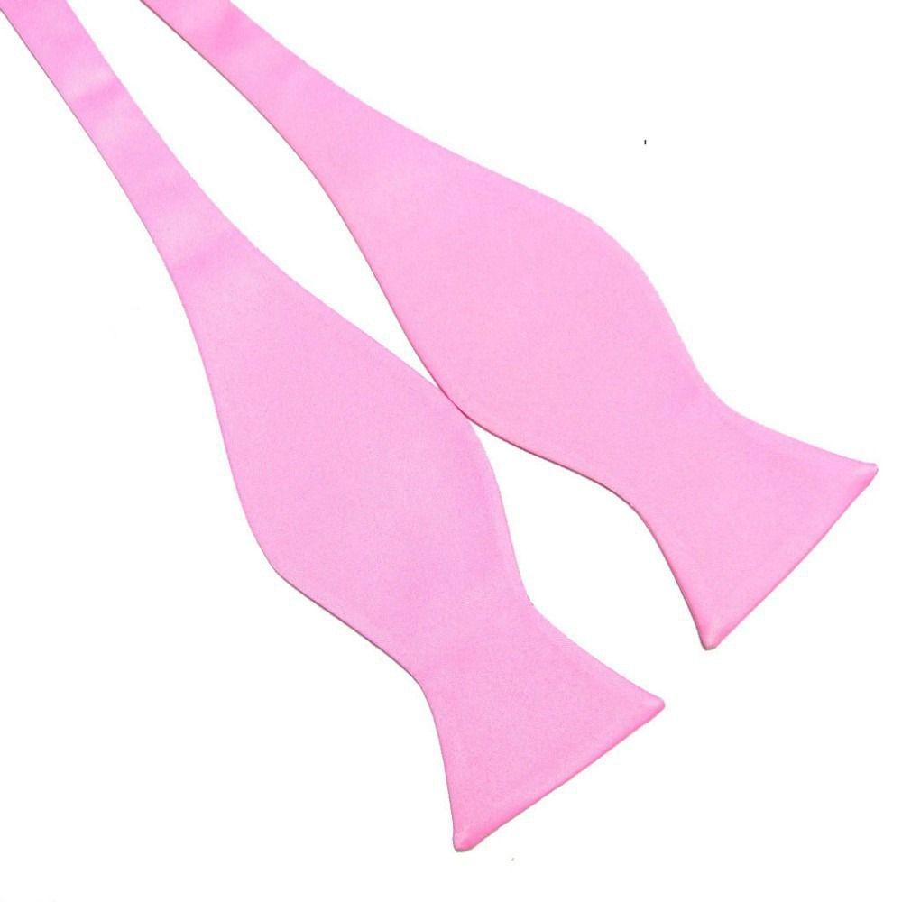 

2024 Silk Satin Mens Bowties Self Bow Ties Solid Color Classic Men Vintage Bowtie Bowknot Gift Adjustable Wedding Party Ties розовый