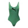 Womens/Ladies Striped Ribbed One Piece Swimsuit