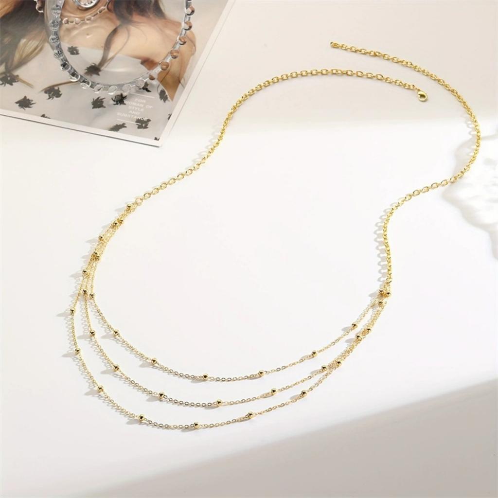 Boho Multilayer Small Round Beads Waist Chain For Women Men Simple Dainty Gold Color Link Chain Belly Chain Summer Body Jewelry