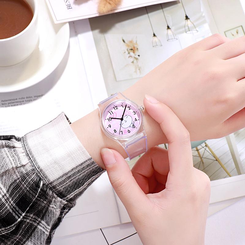 UTHAI CQ69 Kids Quartz Sport watch Jelly For Girls Boys Children women clocks Wristwatch Cartoon Transparent color Simple