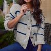 Long-sleeved Sweater for Women 2025 Autumn and Winter New Fashion Striped Loose Knitted Cardigan Jacket Top