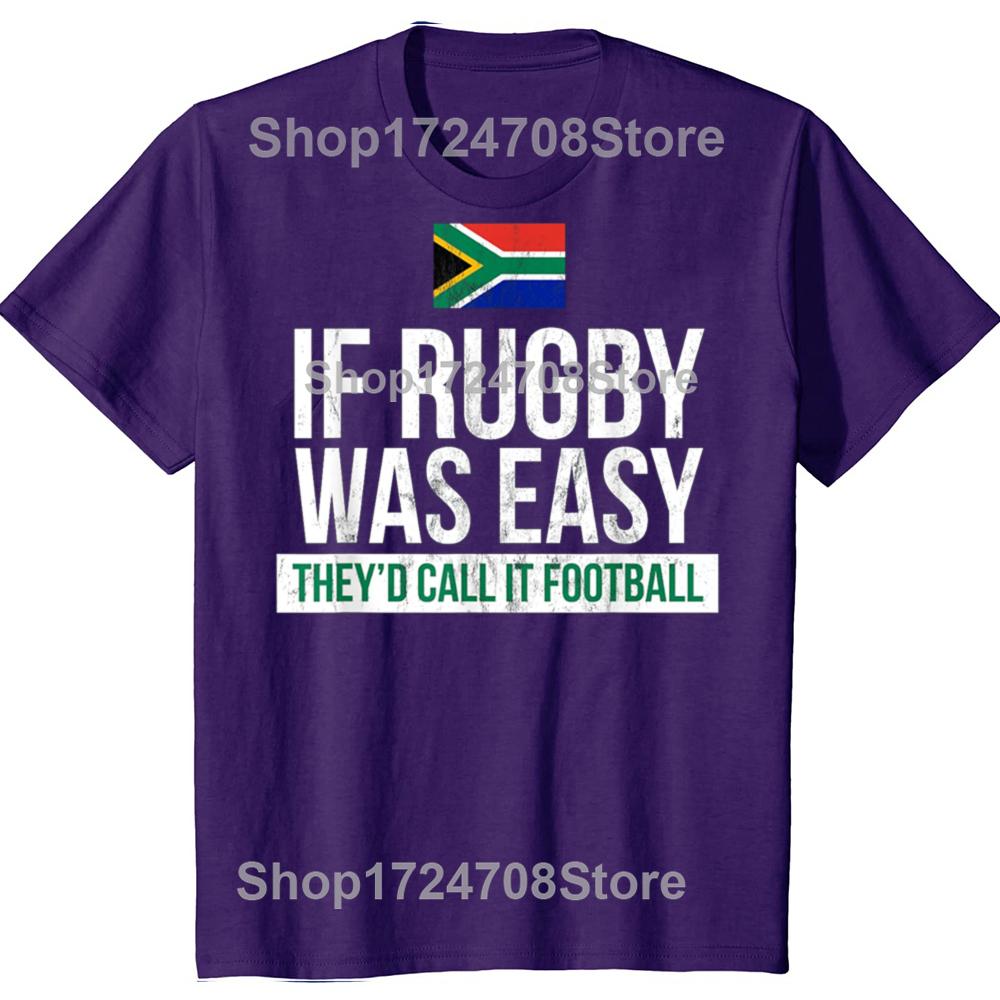 Funny South Africa Rugby Graphic T-shirts Men Women's Fashion Casual Tshirt 100% Cotton Loose Oversized T Shirt