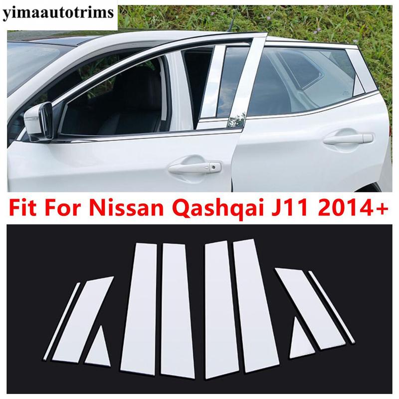 

Stainless Steel Car Window Pillar B C Panel Decor Strip Sticker Cover Trim Exterior Accessories For Nissan Qashqai J11 2014-