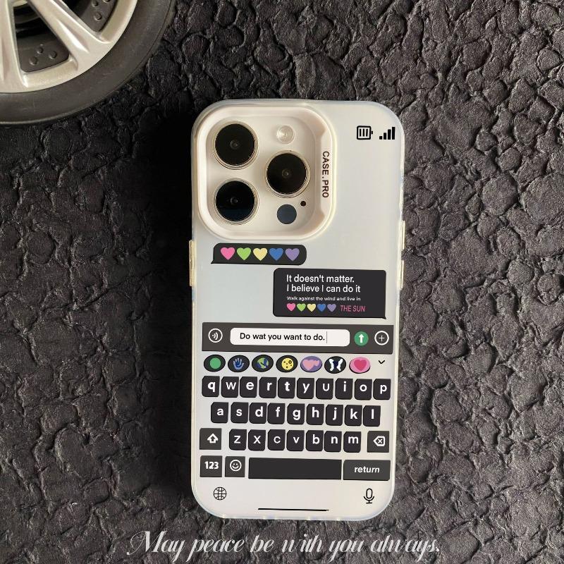Farbiges Sier Doppelschicht-Case für Iphone 16 15 14 13 12 Pro Max Besprühte Hartschale Tastatur Handyhülle Coole Rückseiten-Cases