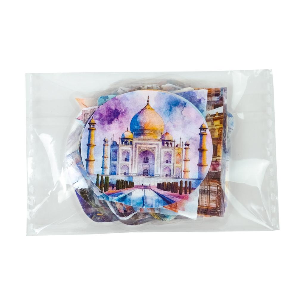 50 Neue Hochwertige Gebäude Wahrzeichen Graffiti Aufkleber Transparente Aufkleber Dekorative Wasserbecher