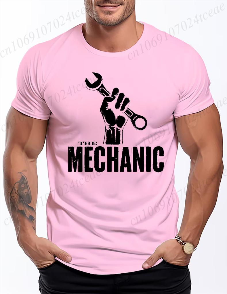 Męska Koszulka 3D z Motywem Mechanika Samochodowego Retro Wzór Naprawy Maszyn Krótki Rękaw Swobodne i Modne Streetwear