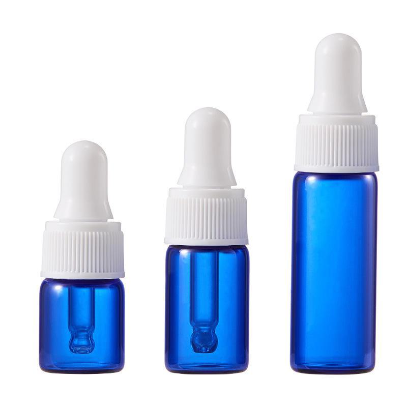 

Пустые стеклянные бутылки: 5 мл эфирного масла Blue, 3 мл косметической эссенции, 2 мл образца лосьона 2ml синий