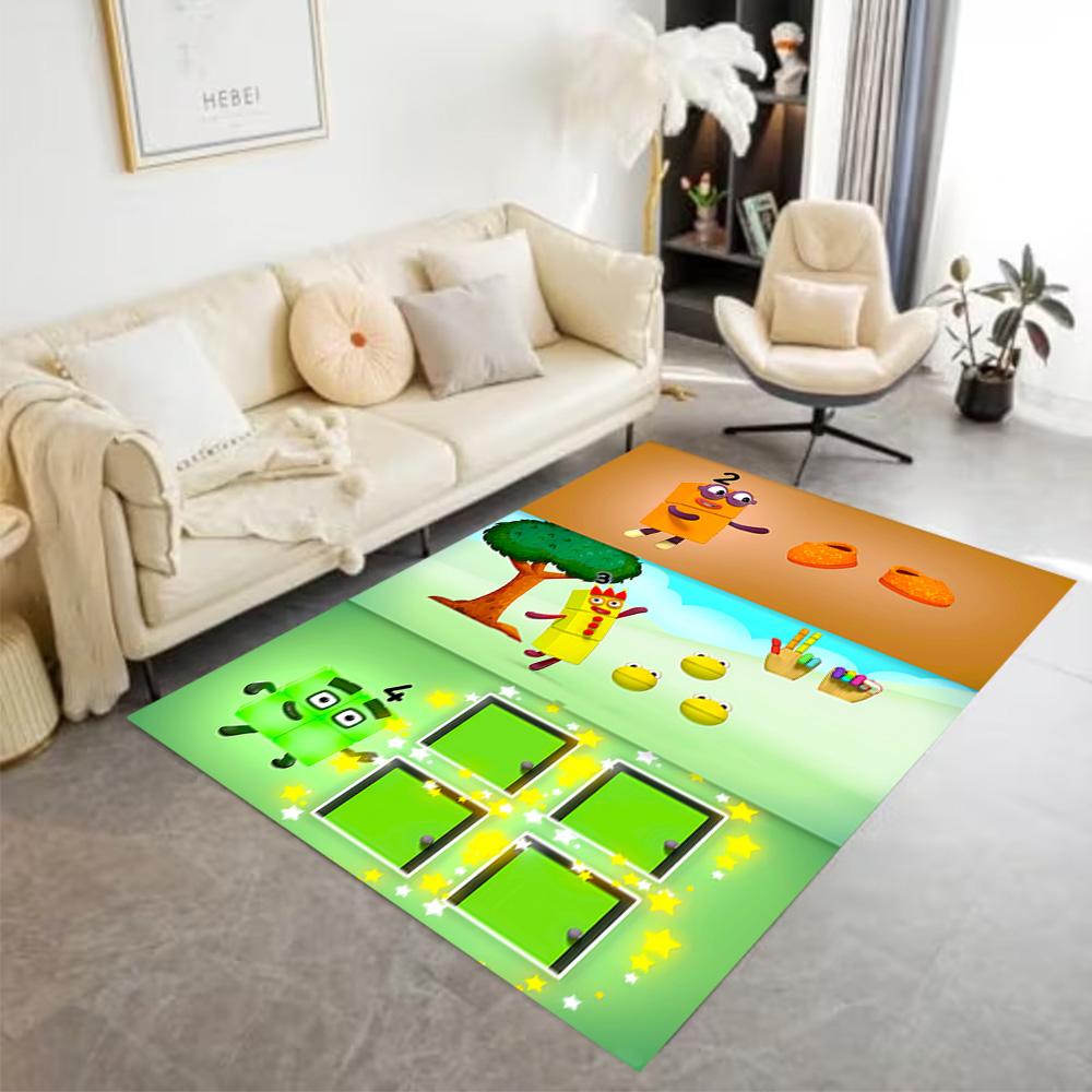 Tappeto Avventura Blocchi Numerici Adatto per Camere dei Bambini Arredare stanza Soggiorni Studio Tappeto Antiscivolo Ufficio Decorazione Casa