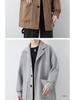 Men's Corduroy Wool Coat - Mid-Length, Loose Fit, Spring/Autumn, Hong Kong & Korean Style