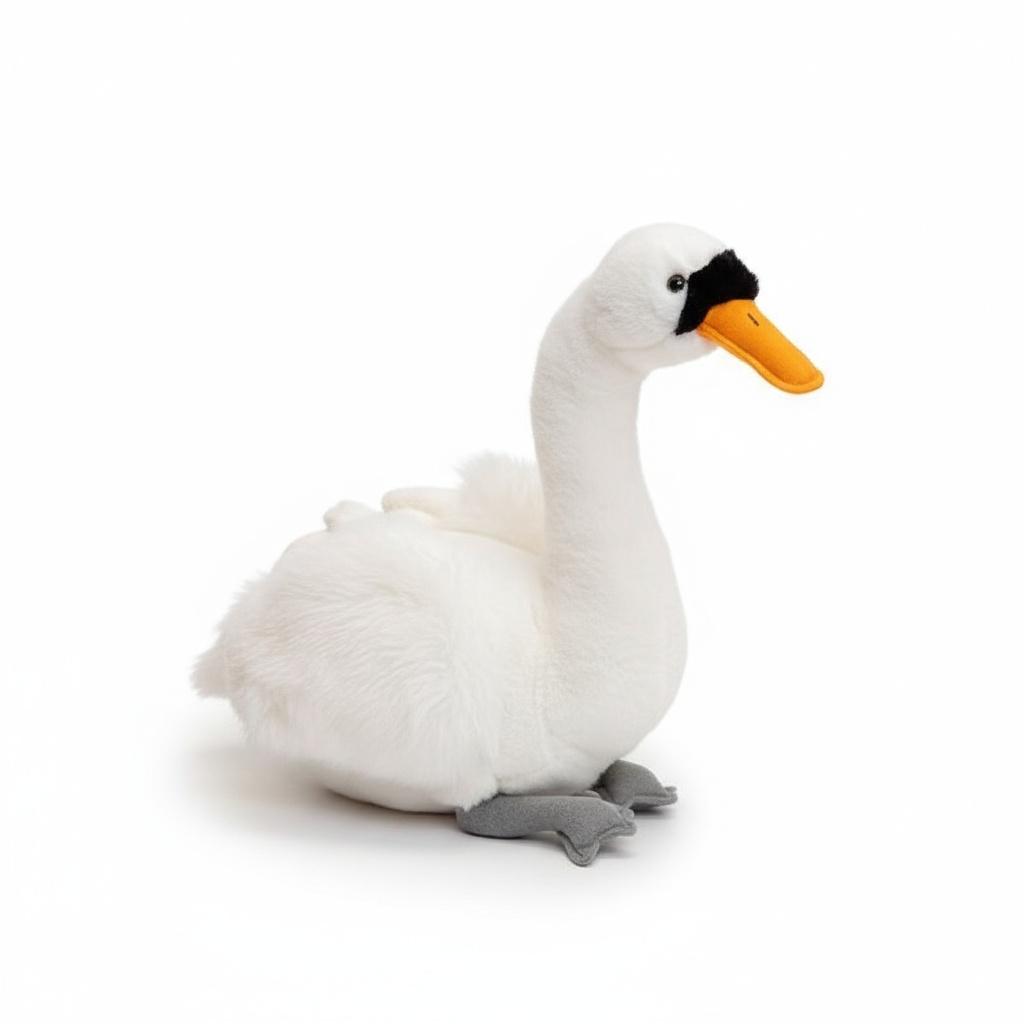 Realistic Plush Swan Toy, Black and White, Children s Gift, Soft Stuffed Animal