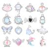 Crystal Heart Moon Crown Butterfly Planet Pendant Beads Stainless Steel Charms Earrings Necklace Jewelry DIY Making Woman Gifts