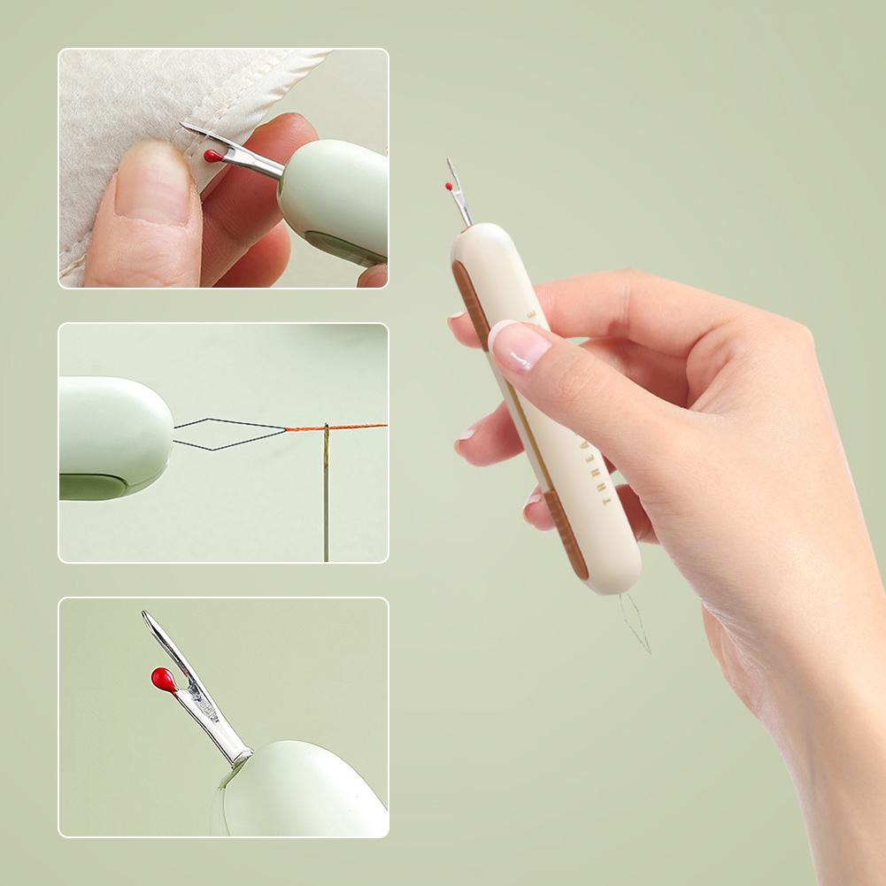2 In 1 Needle Threader Seam Ripper Stitching Remover Household Tool Needle Threaders for Hand Sewing Seam Accessories